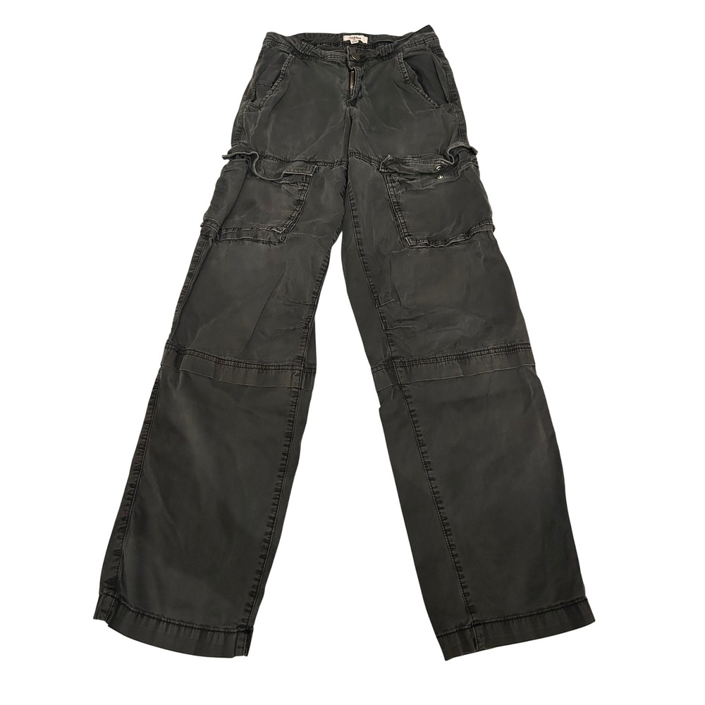 Garage Womens Cargo Pants 00 Gray Dark Washed Baggy Y2K Streetwear Grunge Skater